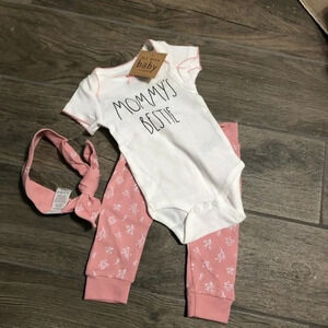 Rae Dunn  Baby 3 piece outfit MOMMY'S BESTIE